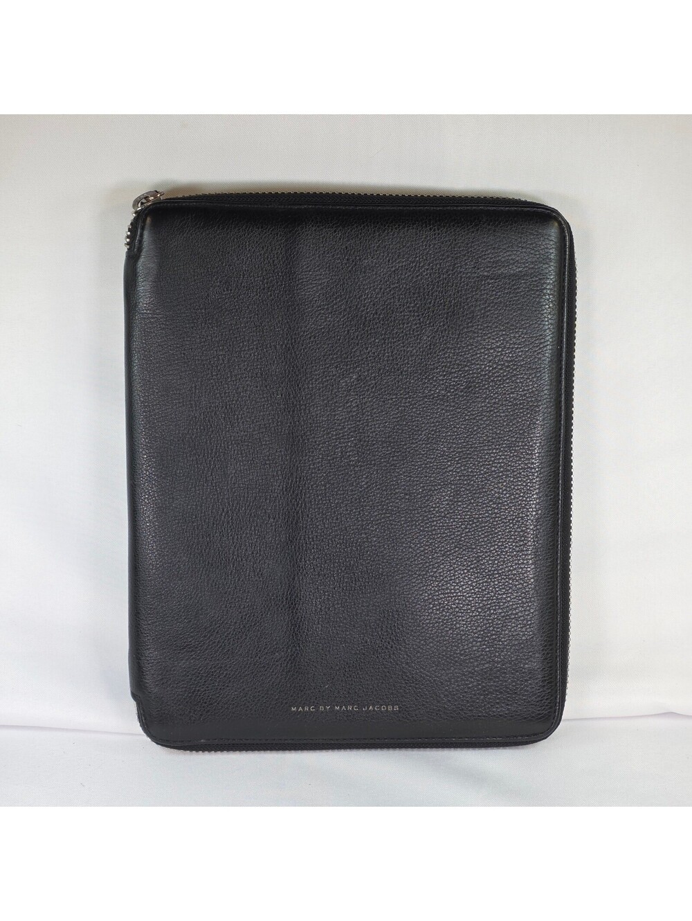 Marc by Marc Jacobs Black Pebbled Leather Zip Around Portfolio Organizer Case